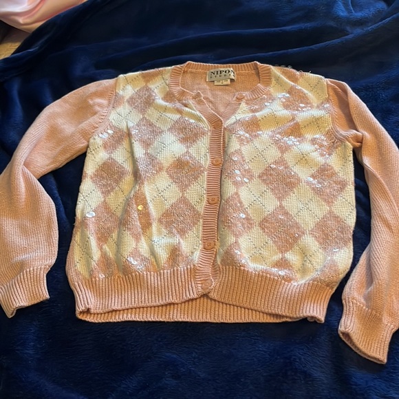 Ladies sparkly sweater sz M pink & white - Picture 7 of 7
